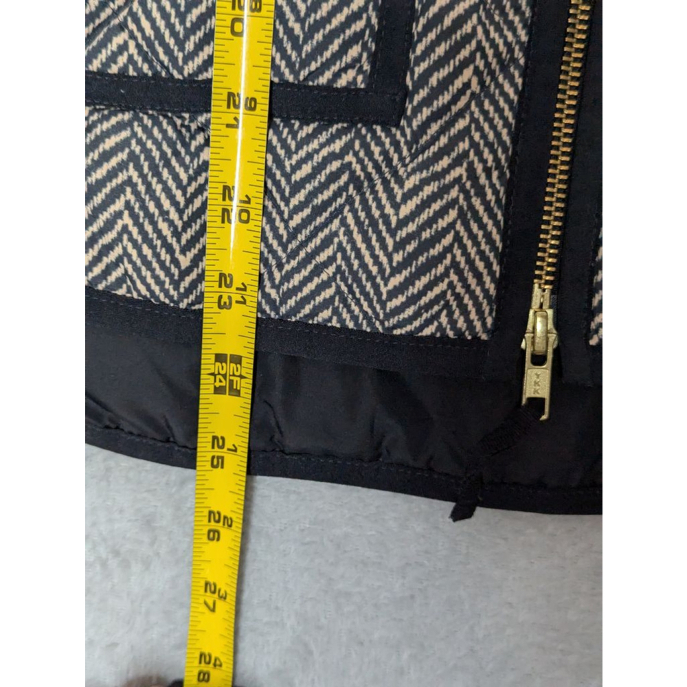 J.Crew Vest Women's XS Herringbone Down Puffer Black Beige - Picture 7 of 8